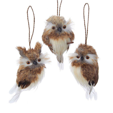 Brown Owl Ornament - (Single) Various Styles
