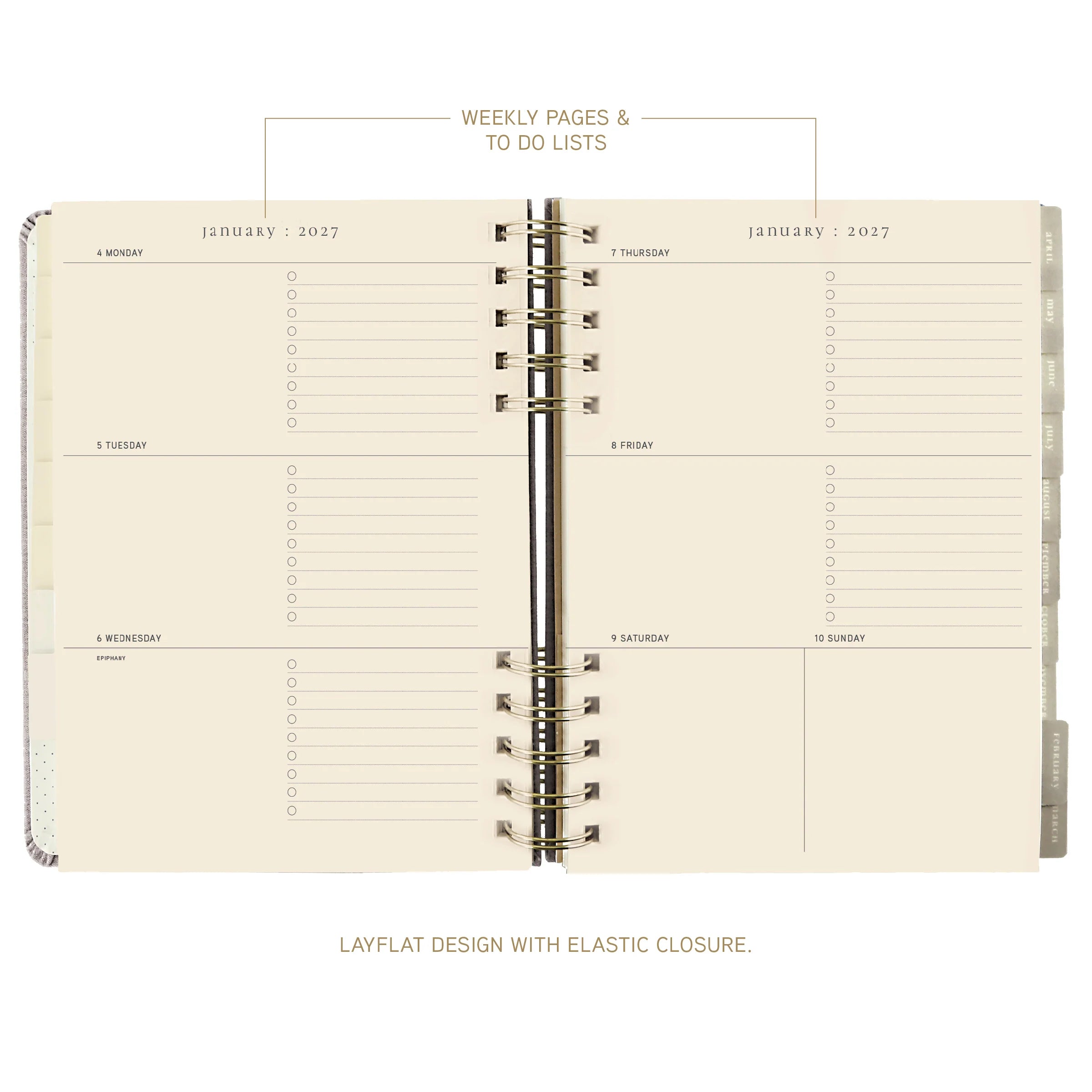 GRPH Chambray 2027 Fabric-Bound Engagement Calendar