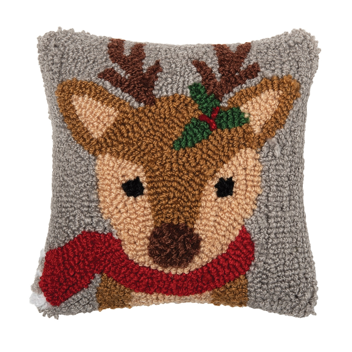 C&F Home Woodland Reindeer Hooked Pillow