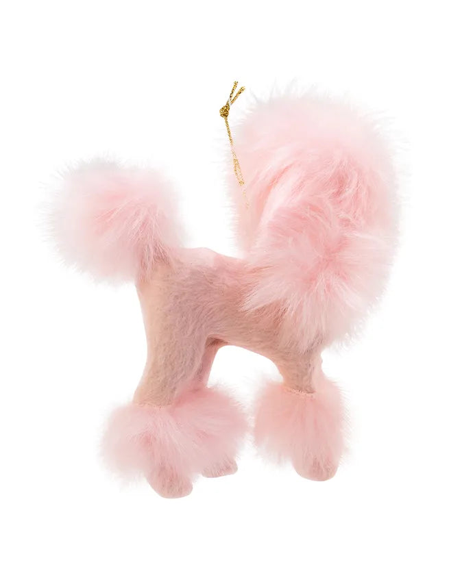 Furry Pink Poodle Ornament