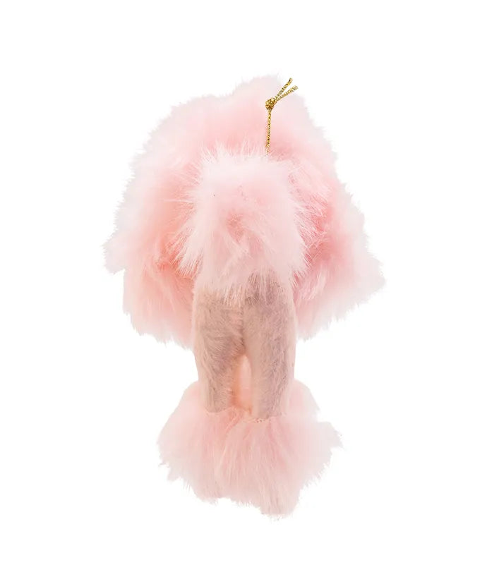 Furry Pink Poodle Ornament