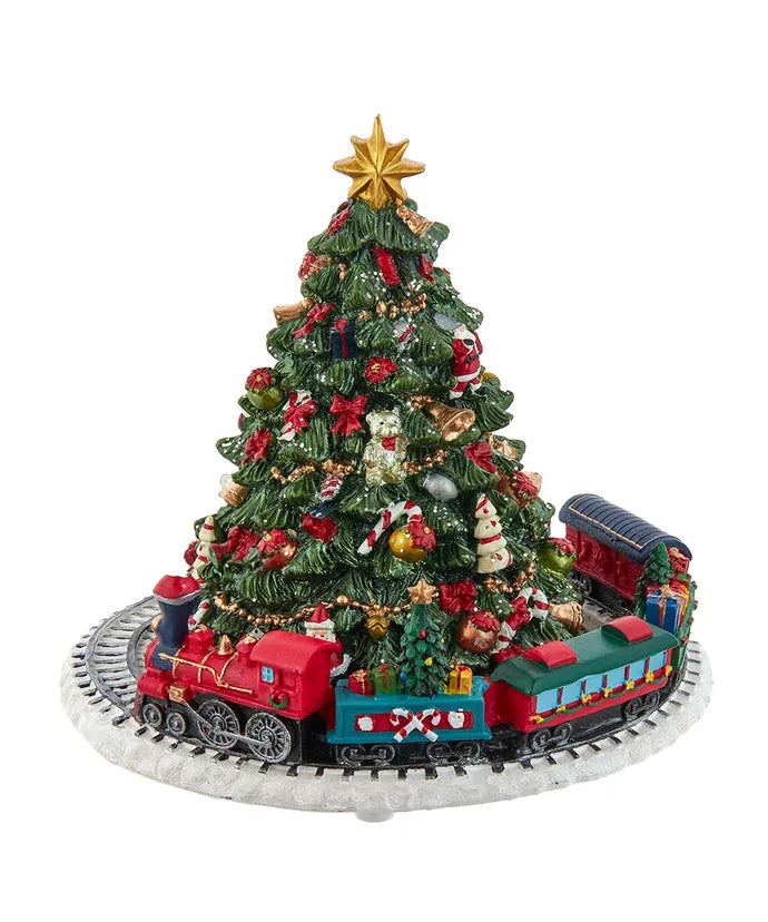 Musical Christmas Tree with Revolving Train