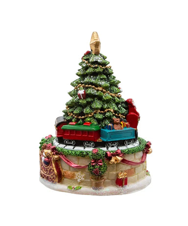 Wind-Up Musical Christmas Tree With Revolving Train