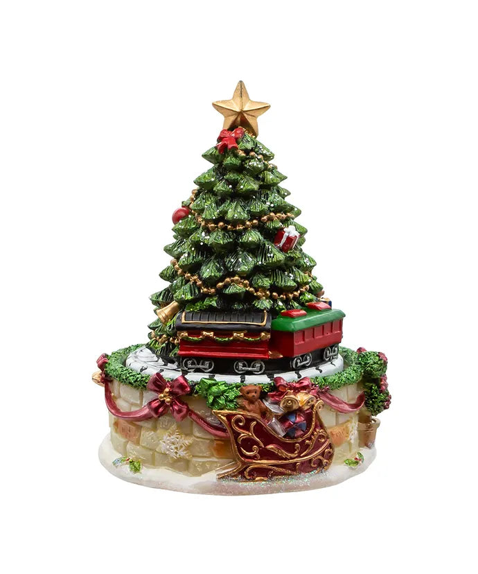 Wind-Up Musical Christmas Tree With Revolving Train