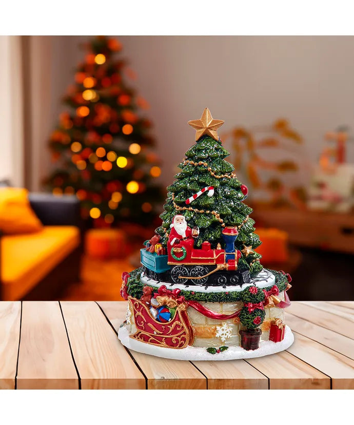 Wind-Up Musical Christmas Tree With Revolving Train