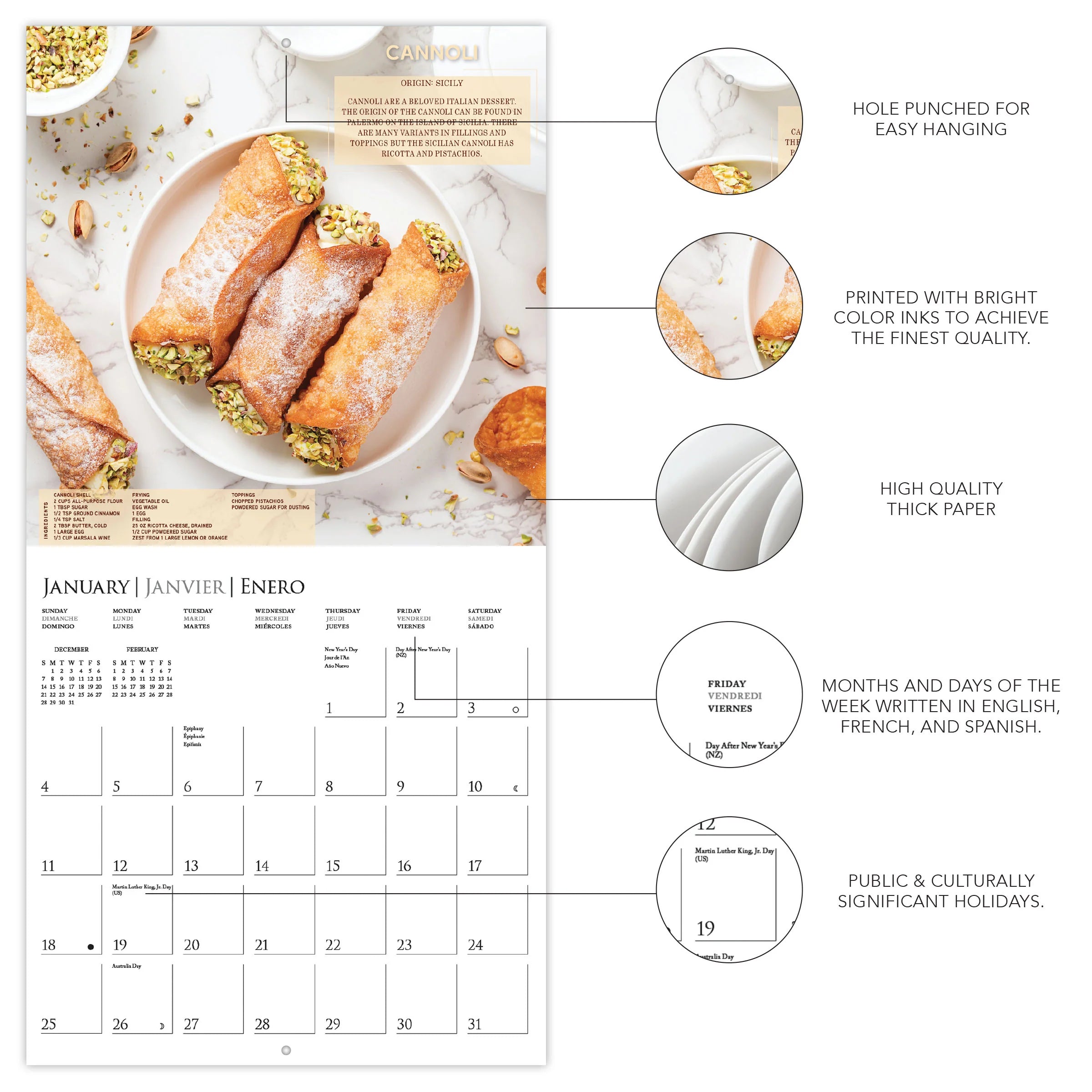 Foodie Adventures 2026 Wall Calendar