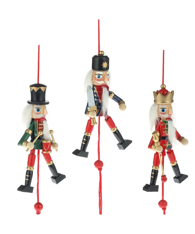 Pull Puppet Nutcracker Ornament - (Single) Various Styles