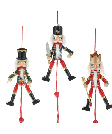 Pull Puppet Nutcracker Ornament - (Single) Various Styles