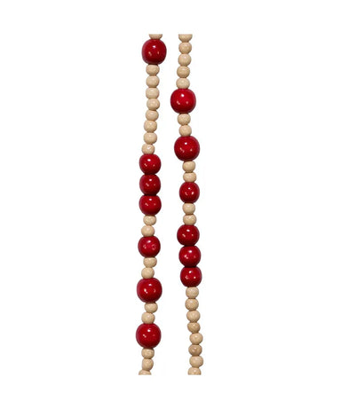 KA Natural Wood and Red Bead Garland
