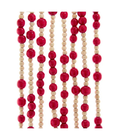 KA Natural Wood and Red Bead Garland