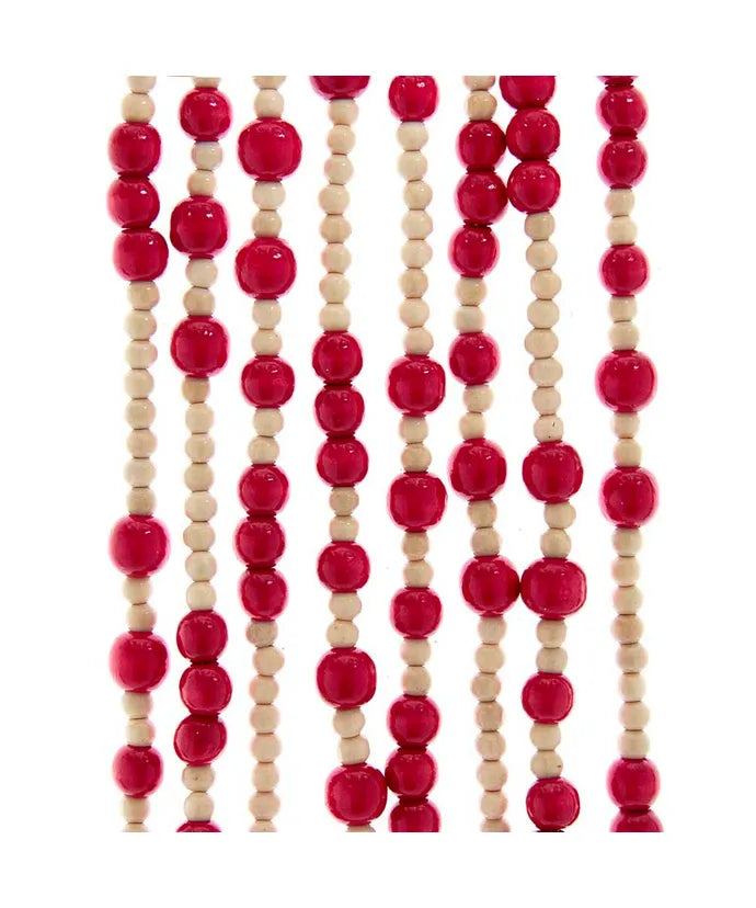 KA Natural Wood and Red Bead Garland