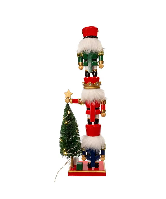 Kurt Adler 18" Triple Stack Nutcracker with LED Tree