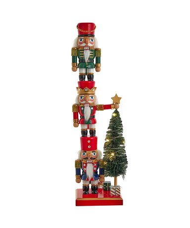 Kurt Adler 18" Triple Stack Nutcracker with LED Tree