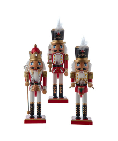 Kurt Adler Nutcracker 10" Red/White King and Soldier - (Single) Various Styles