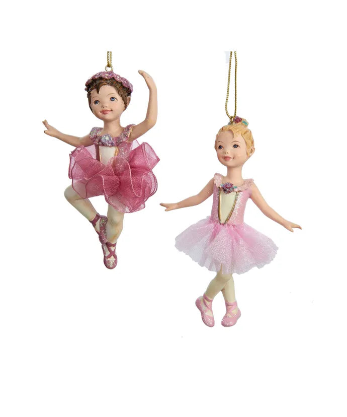 Red Or Pink Ballet Girl Ornament - Single, Various Styles