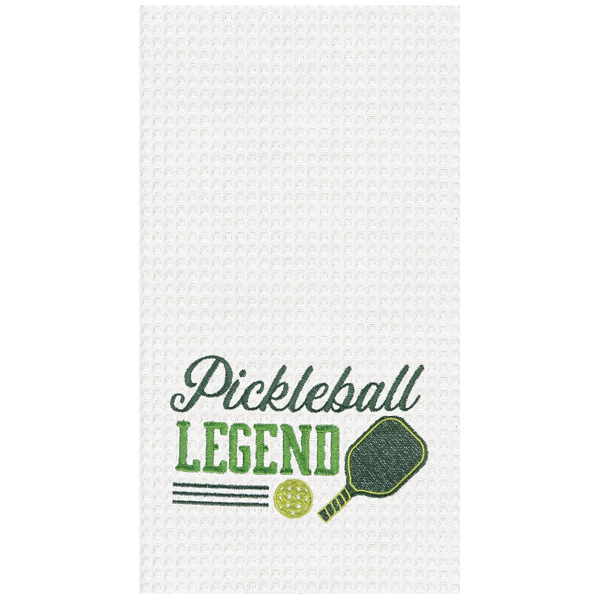 Pickleball Legend Embroidered Waffle Weave Kitchen Towel    