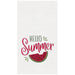 Hello Summer Embroidered Waffle Weave Kitchen Towel    