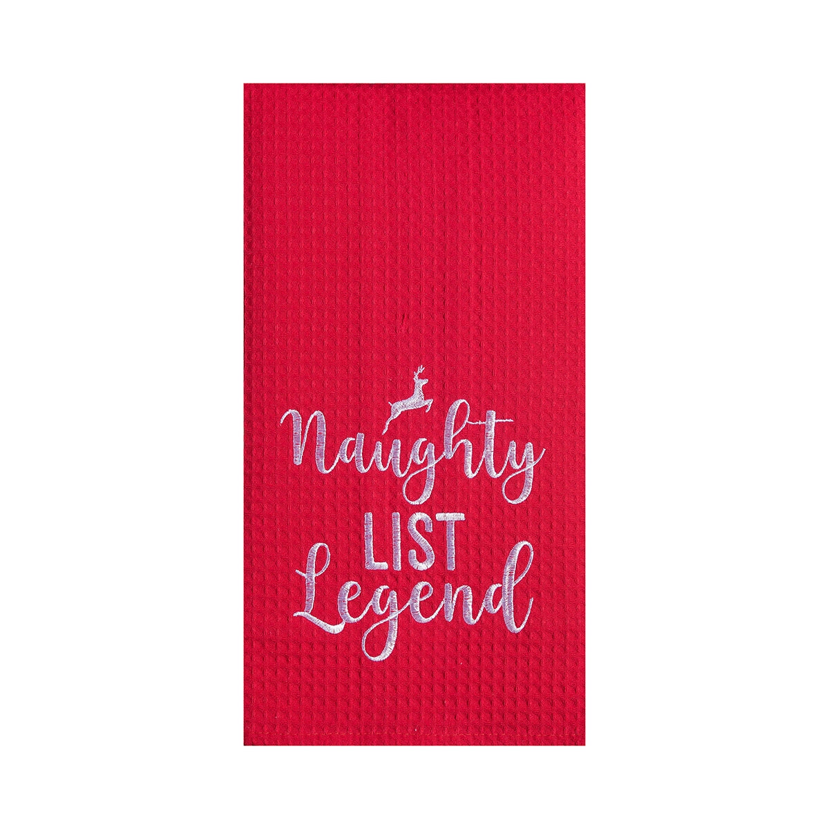 Naughty List Legend Waffle Weave Kitchen Towel    