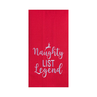 Naughty List Legend Waffle Weave Kitchen Towel    