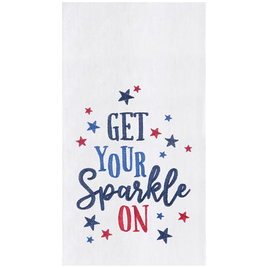 Get Your Sparkle On Embroidered Flour Sack Kitchen Towel    