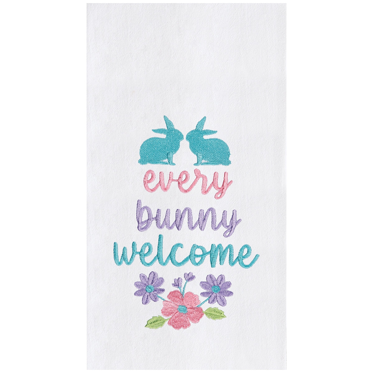 Every Bunny Welcome Embroidered Flour Sack Kitchen Towel    