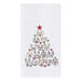 Dog Face Christmas Tree Embroidered Flour Sack Kitchen Towel    