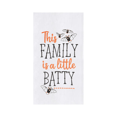 This Family is a Little Batty Embroidered Flour Sack Kitchen Towel    
