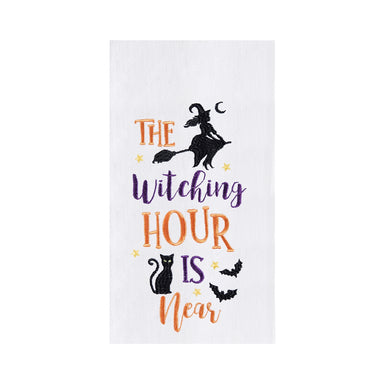 The Witching Hour is Near Embroidered Flour Sack Kitchen Towel    