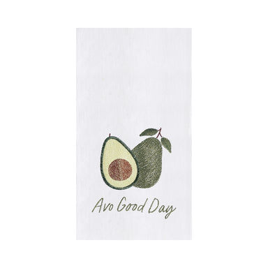 Avo Good Day Embroidered Flour Sack Kitchen Towel    