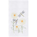 Dragonflies & Daisies Embroidered Flour Sack Kitchen Towel    