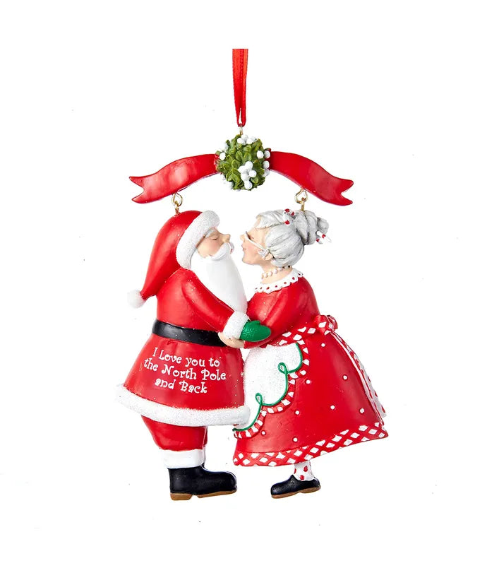 Mr. and Mrs. Claus Under the Mistletoe Ornament