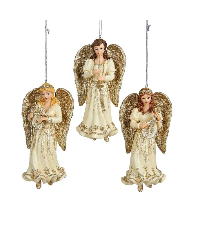 Angel with Gold Wings Ornament - Single, Various Styles