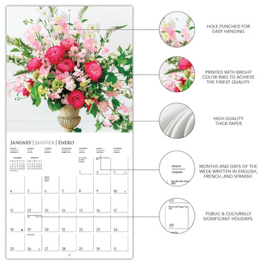 Garden Bouquets 2026 Wall Calendar