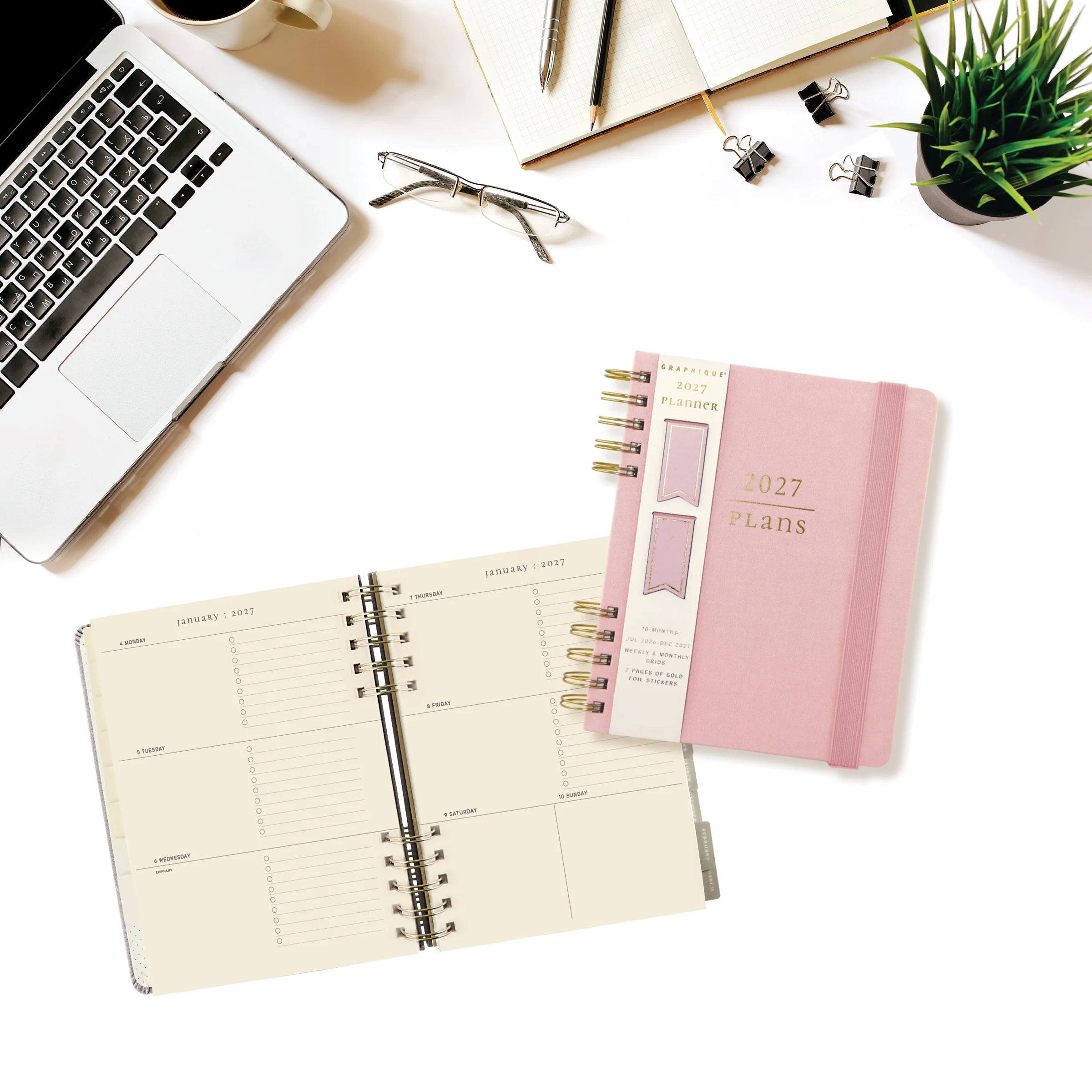 GRPH Blush 2027 Fabric-Bound Engagement Calendar