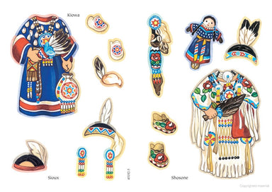 DVR Native American Princess Sticker Paper Doll