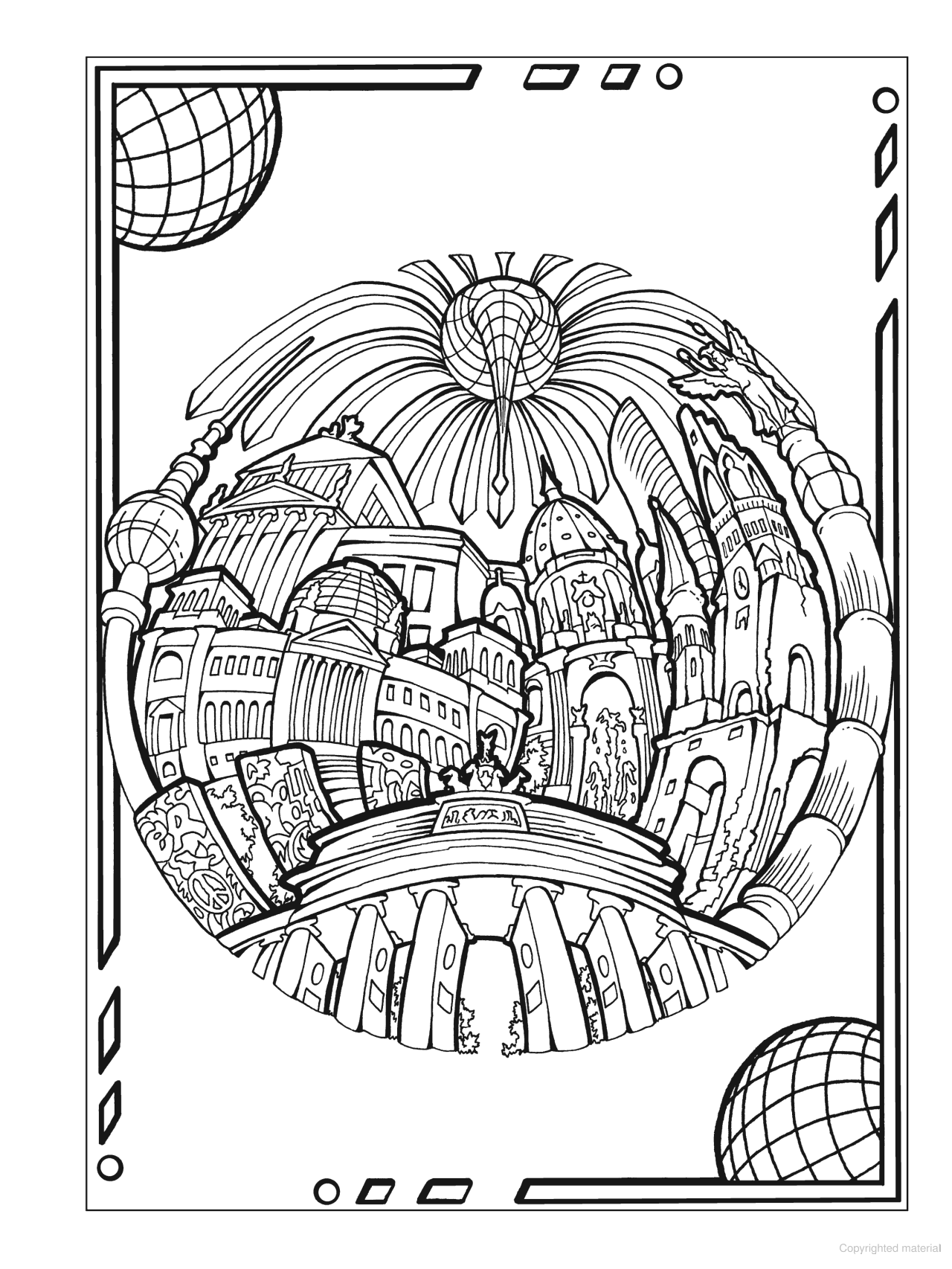 DVR Creative Haven® Coloring Book: Circular Cities