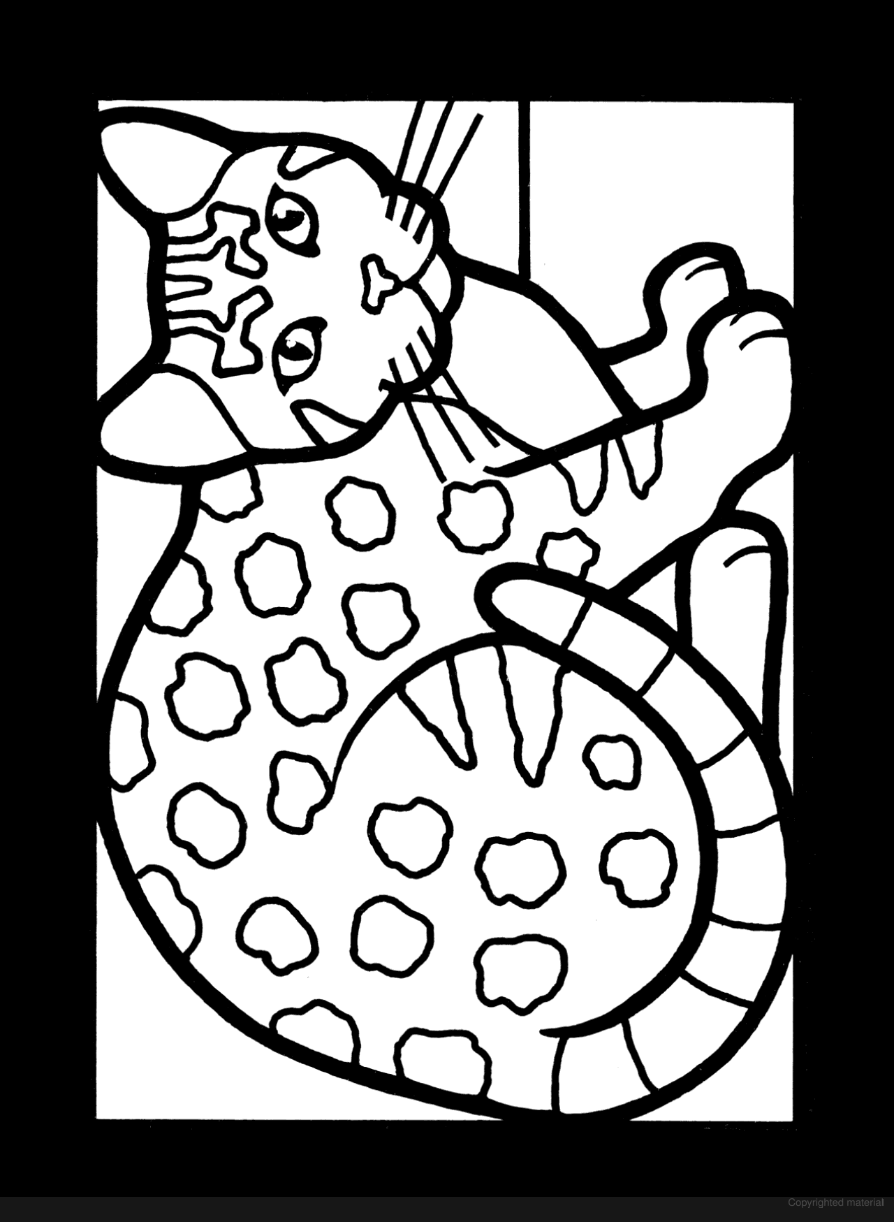 Mini Stained Glass Cats Coloring Book