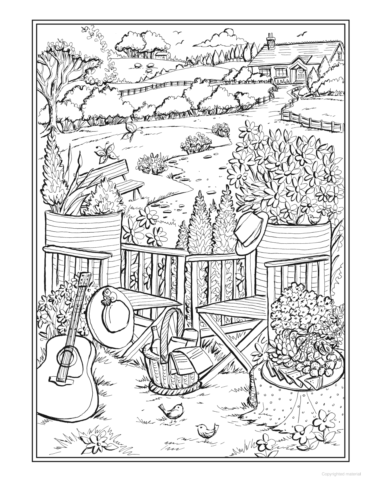 Creative Haven® Coloring Book: Romantic Country Scenes
