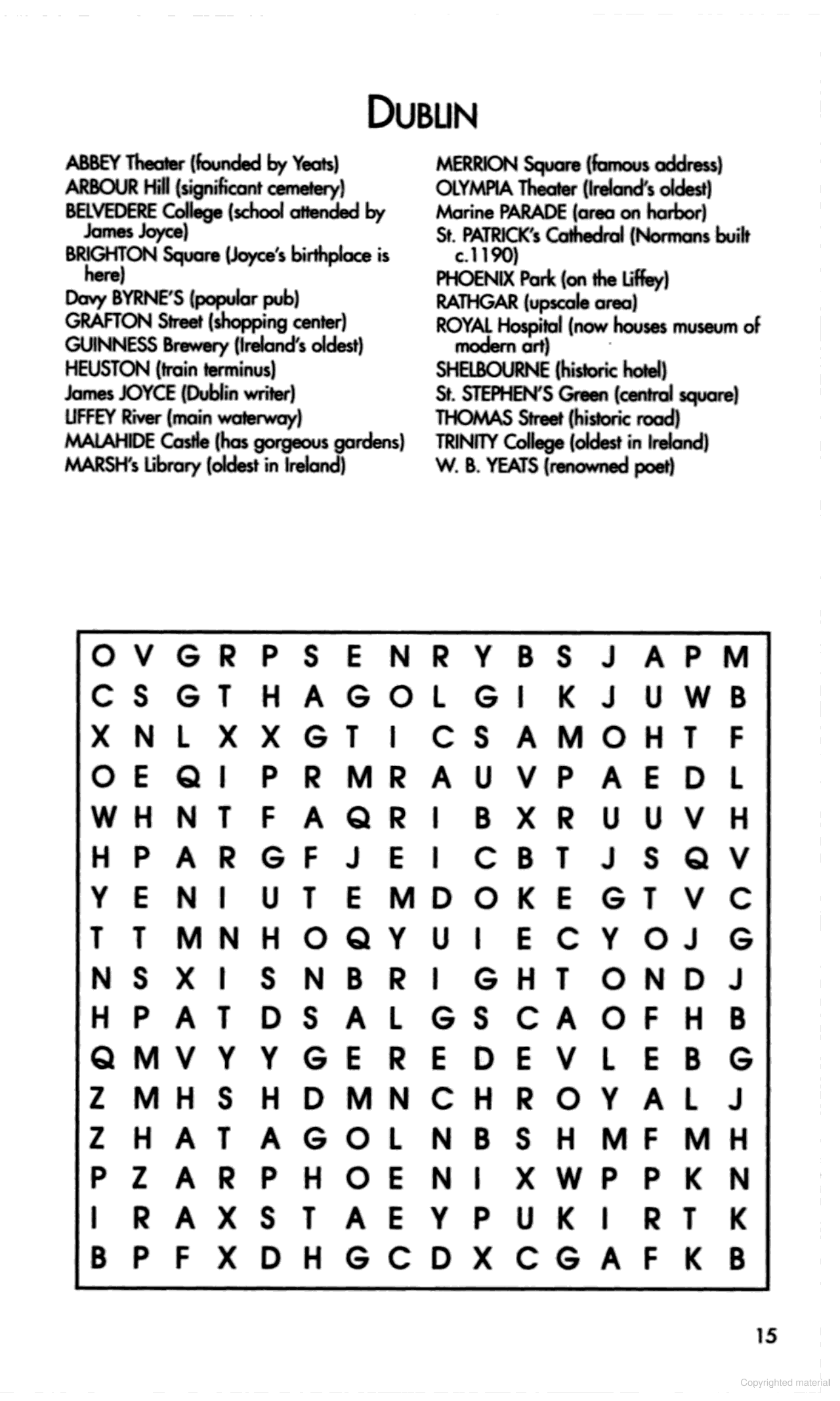 Famous Cities Search-a-Word Puzzles Activity Book