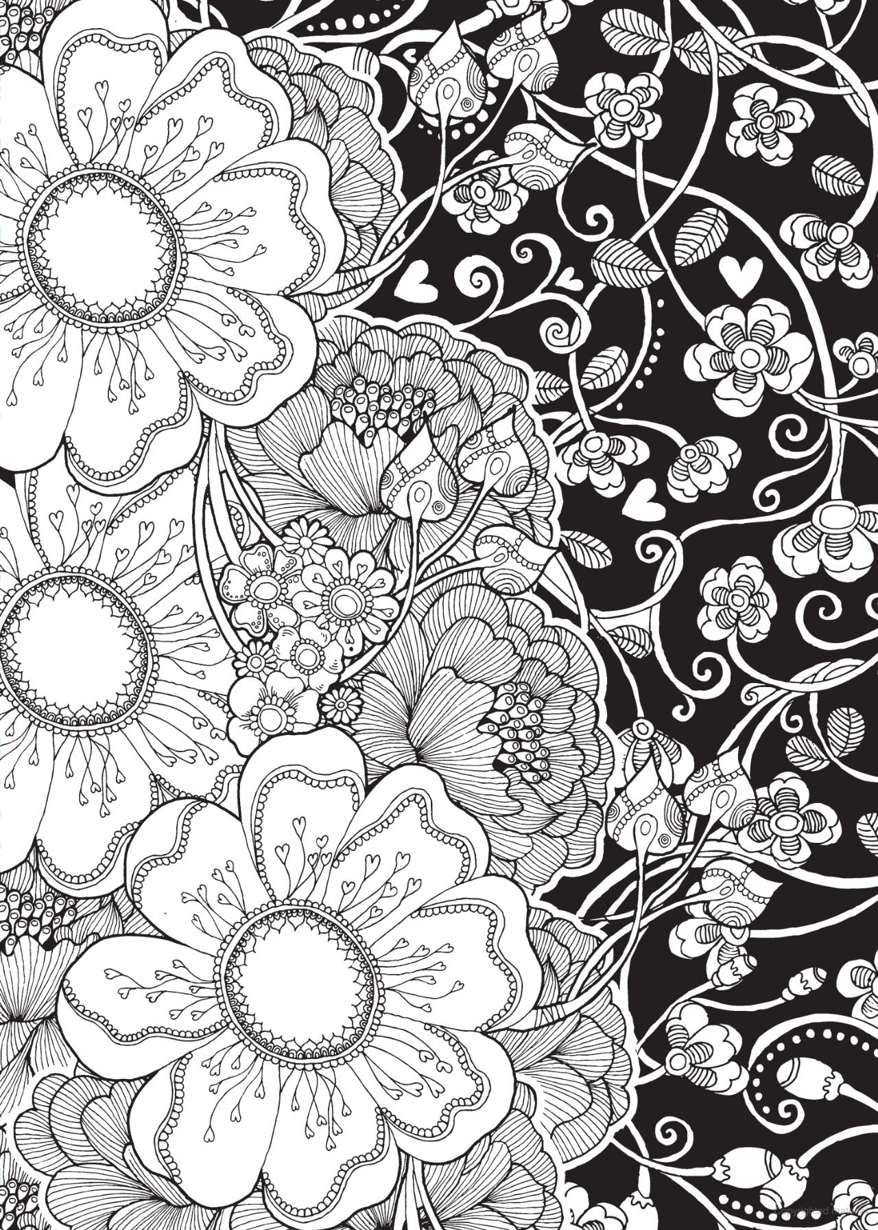 Bliss Flowers Coloring Book