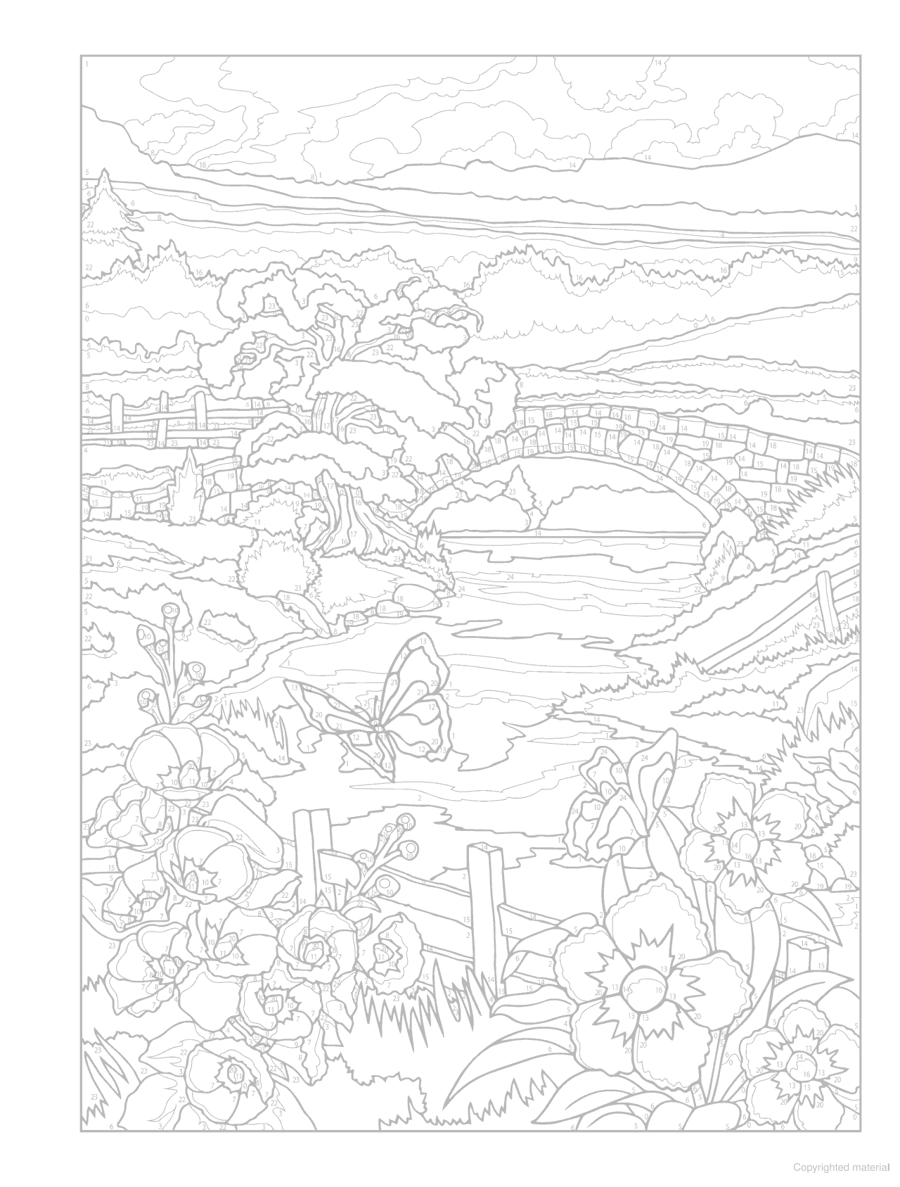 DVR Creative Haven® Color-By-Number: Country Scenes