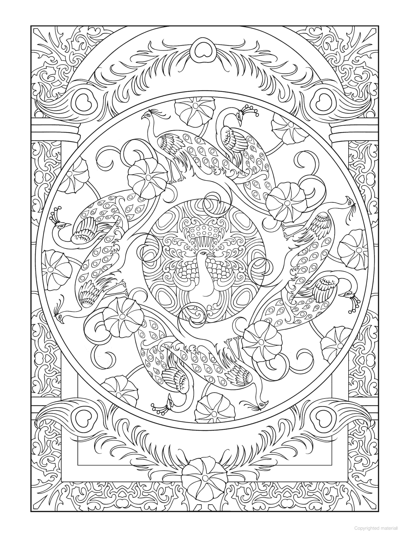 DVR Creative Haven® Coloring Book: Peacock Designs