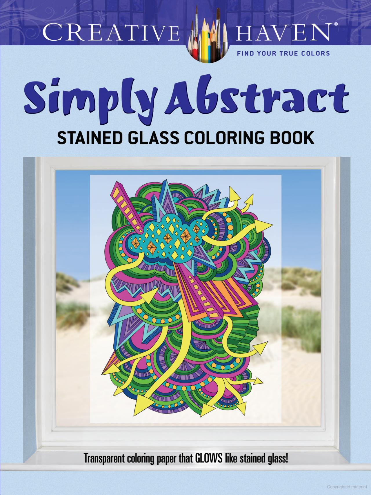 DVR Creative Haven® Stained Glass Coloring Book: Simply Abstract