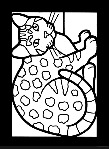 Mini Stained Glass Cats Coloring Book