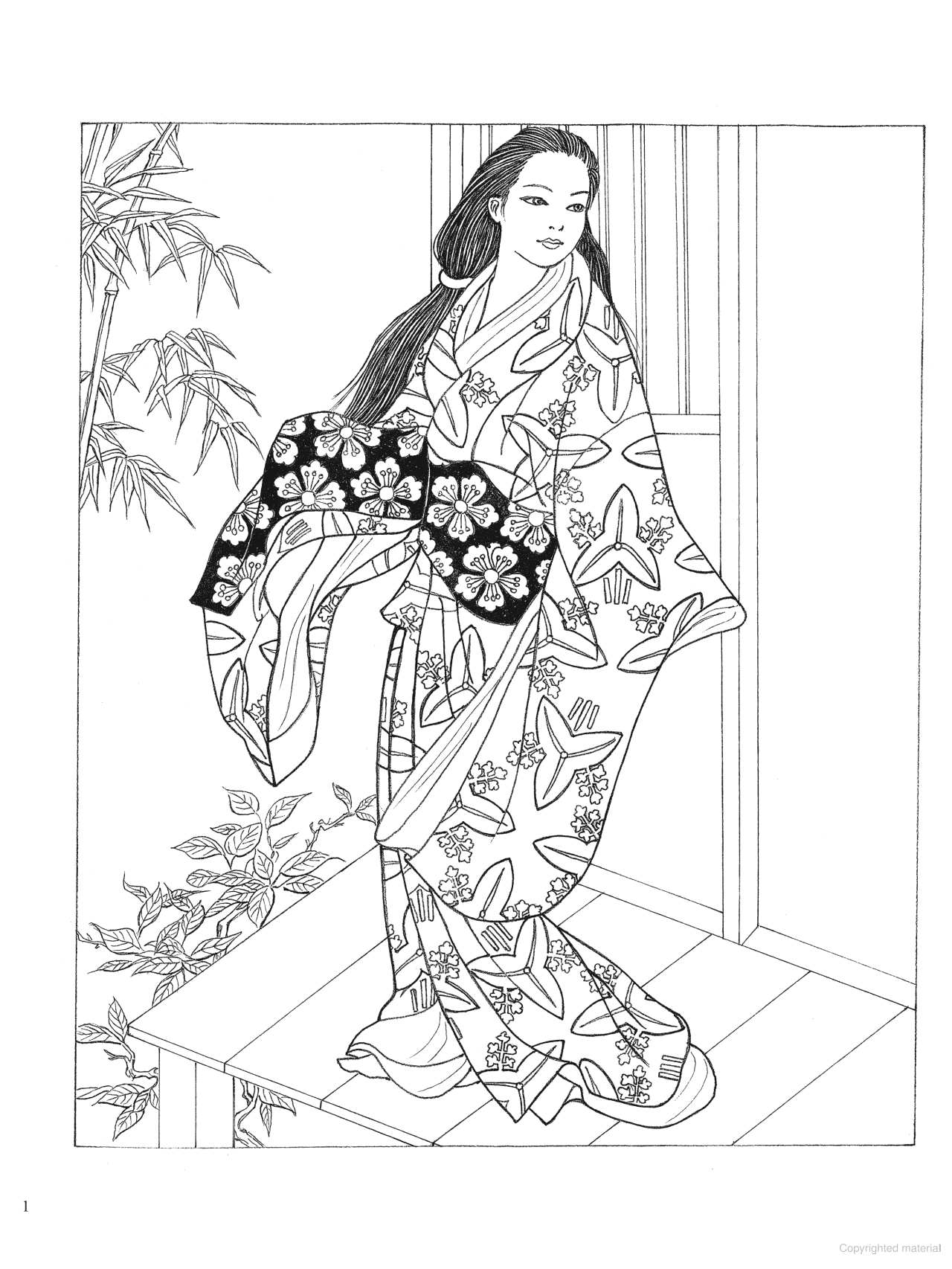 DVR Creative Haven® Coloring Book: Japanese Kimono Designs