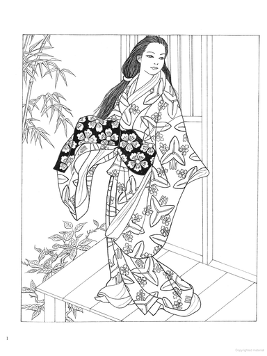 DVR Creative Haven® Coloring Book: Japanese Kimono Designs