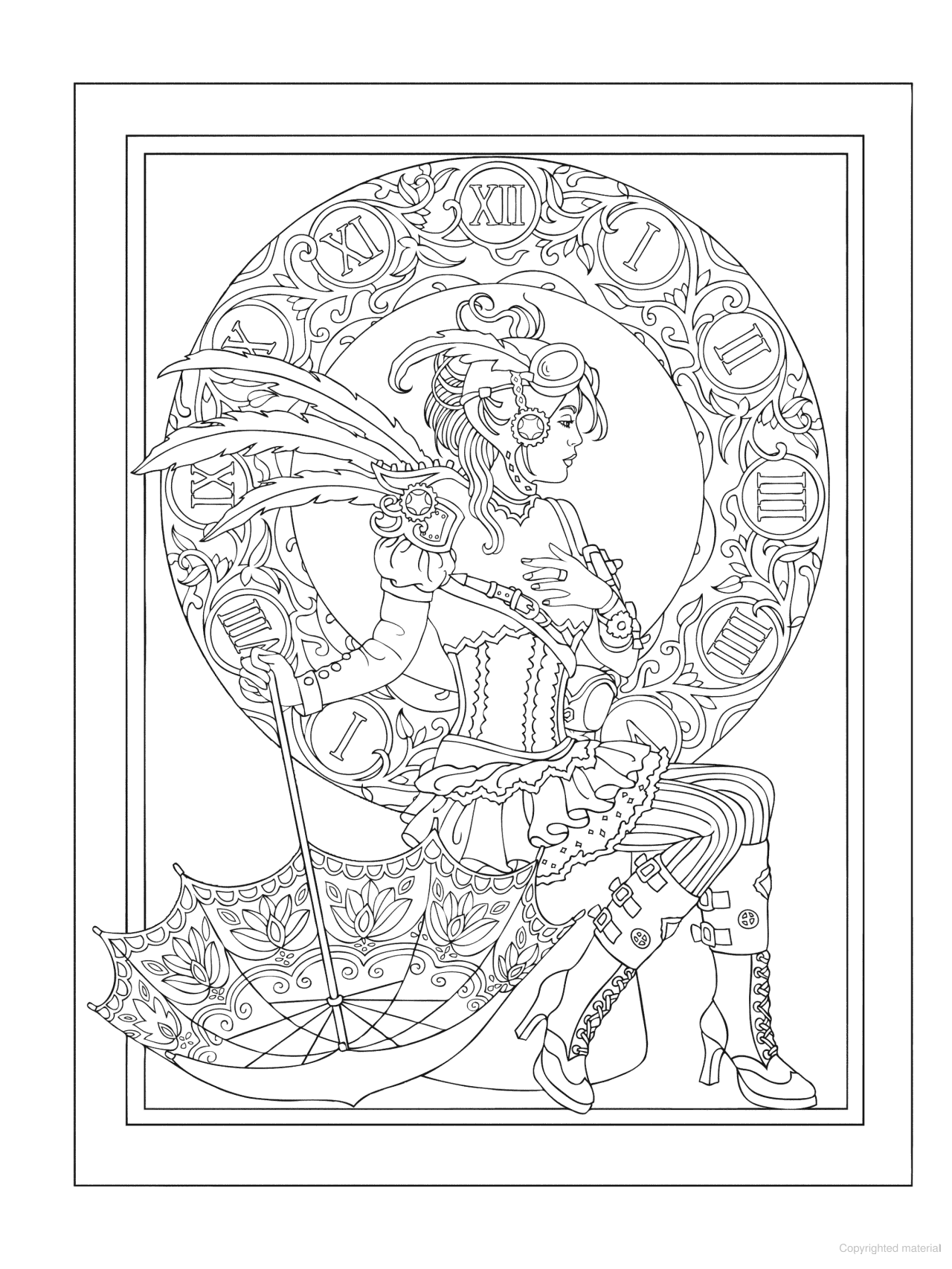 DVR Creative Haven® Coloring Book: Steampunk Fashions