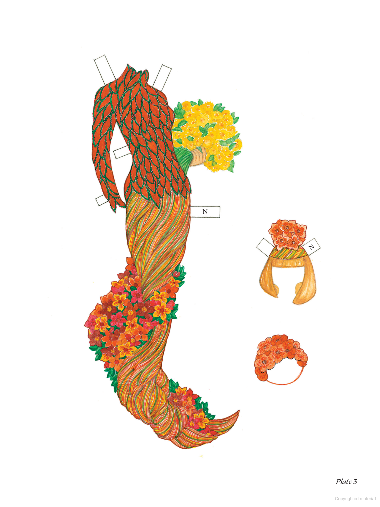 Flower Fashion Fantasies Paper Dolls