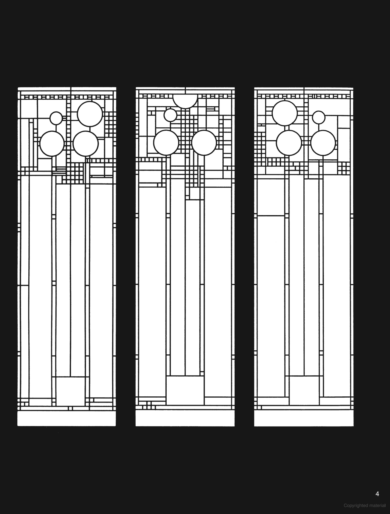 DVR Frank Lloyd Wright Window Designs Stained Glass Coloring Book