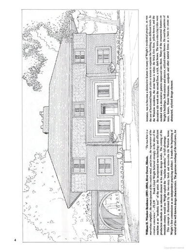 Famous Buildings of Frank Lloyd Wright Coloring Book